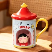 26500 짱구 별모양 뚜껑 머그컵 440ml-블루 [B1-706737]